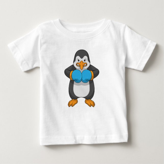Penguin at Boxing with Boxing gloves Baby T-Shirt (Front)