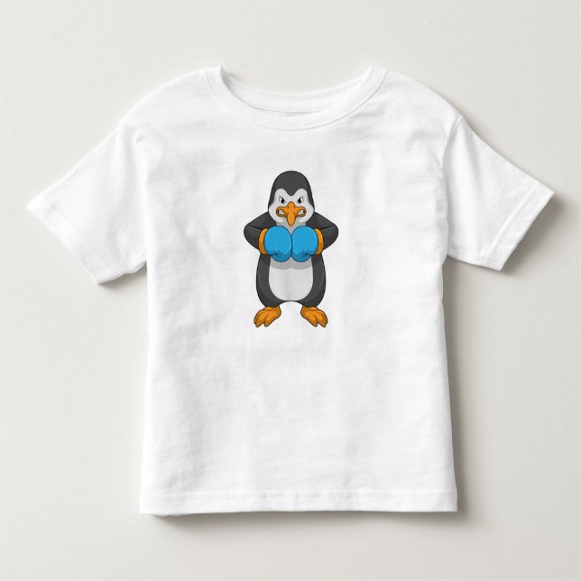 Penguin at Boxing with Boxing gloves Toddler T-Shirt (Front)