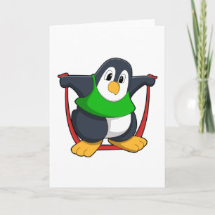Penguin at Fitness with Skipping rope.PNG Card