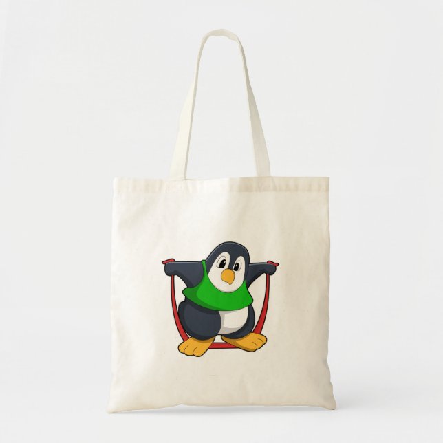 Penguin at Fitness with Skipping rope.PNG Tote Bag (Front)