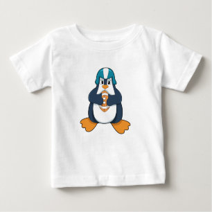 Penguin at Football Sports Baby T-Shirt