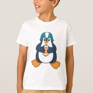 Penguin at Football Sports T-Shirt