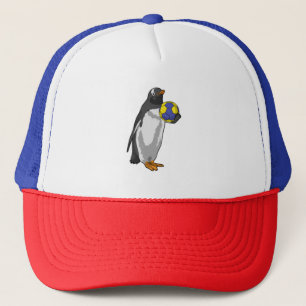 Penguin at Handball Sports Trucker Hat