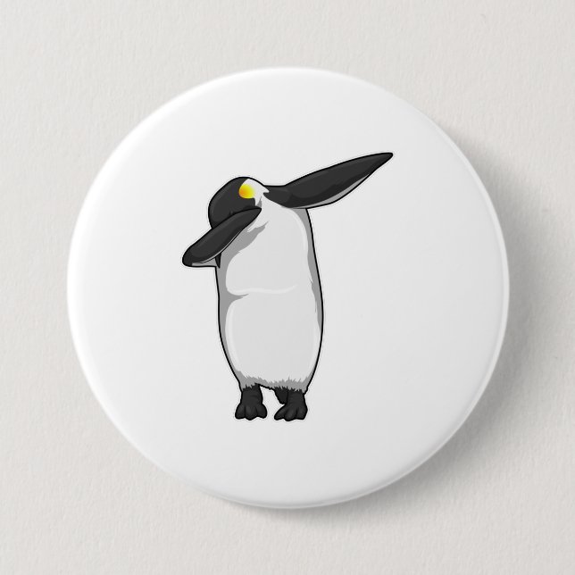 Penguin at Hip Hop Dance Dab 7.5 Cm Round Badge (Front)