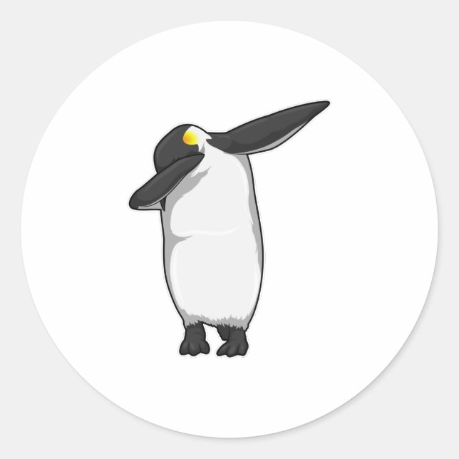 Penguin at Hip Hop Dance Dab Classic Round Sticker (Front)