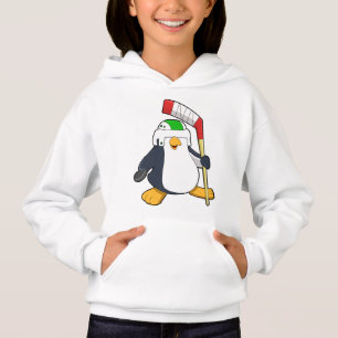 Penguin at Ice hockey with Ice hockey stick