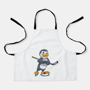 Penguin at Ice hockey with Ice hockey stick Apron