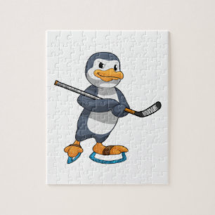 Penguin at Ice hockey with Ice hockey stick Jigsaw Puzzle