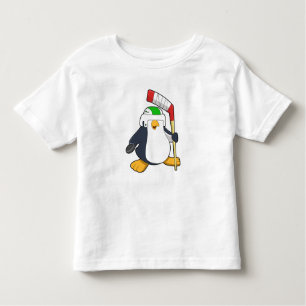 Penguin at Ice hockey with Ice hockey stick Toddler T-Shirt