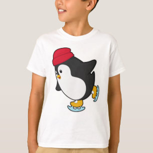 Penguin at Ice skating with Hat T-Shirt
