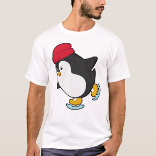 Penguin at Ice skating with Hat T-Shirt