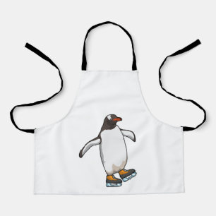 Penguin at Ice skating with Ice skates Apron