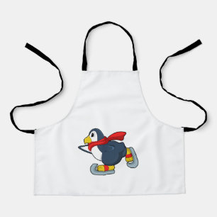 Penguin at Ice skating with Ice skates.PNG Apron