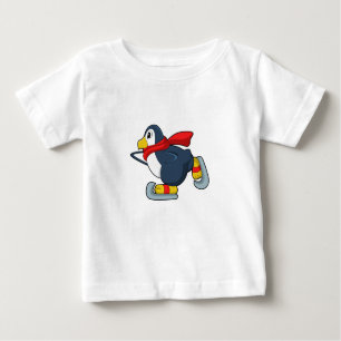 Penguin at Ice skating with Ice skates.PNG Baby T-Shirt