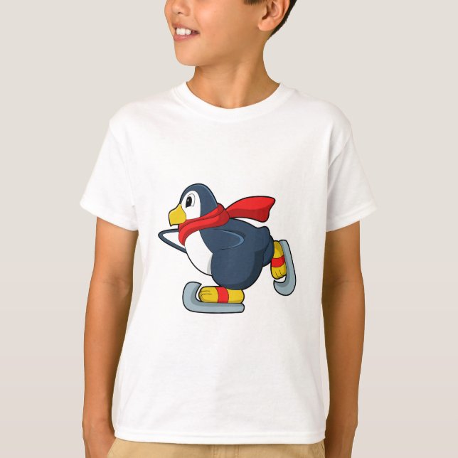 Penguin at Ice skating with Ice skates.PNG T-Shirt (Front)