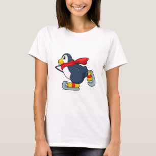 Penguin at Ice skating with Ice skates.PNG T-Shirt