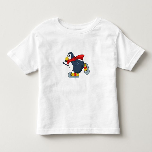 Penguin at Ice skating with Ice skates.PNG Toddler T-Shirt (Front)