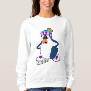 Penguin at Ice skating with Ice skates Sweatshirt