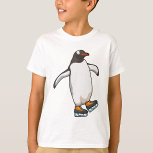 Penguin at Ice skating with Ice skates T-Shirt