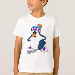 Penguin at Ice skating with Ice skates T-Shirt