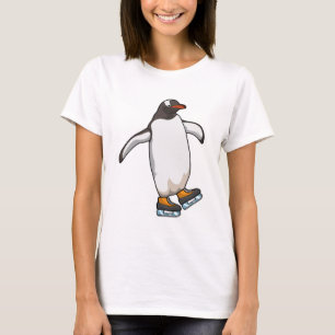 Penguin at Ice skating with Ice skates T-Shirt