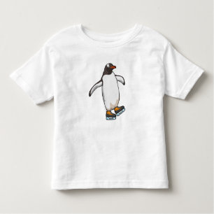 Penguin at Ice skating with Ice skates Toddler T-Shirt
