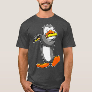 Penguin at Music with Flute T-Shirt
