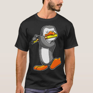 Penguin at Music with Flute T-Shirt