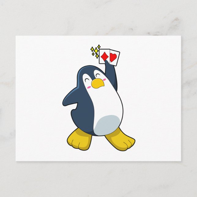 Penguin at Poker with Poker cards (Front)