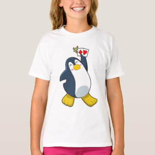 Penguin at Poker with Poker cards T-Shirt