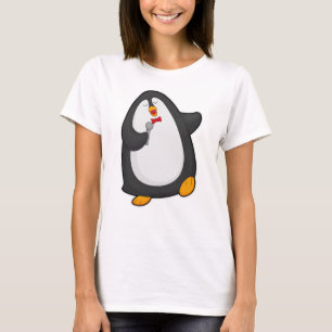 Penguin at Singing with Microphone & Tie T-Shirt