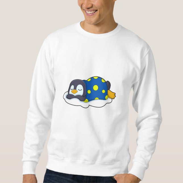 Penguin at Sleeping with Blanket Sweatshirt (Front)