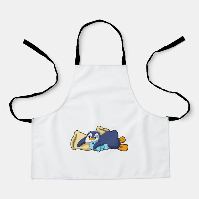 Penguin at Sleeping with Pillow Apron (Front)