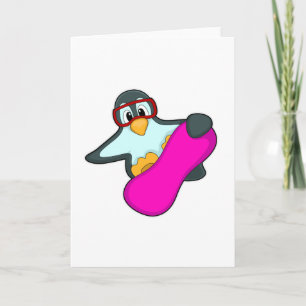 Penguin at Snowboard Sports & Ski goggles Card