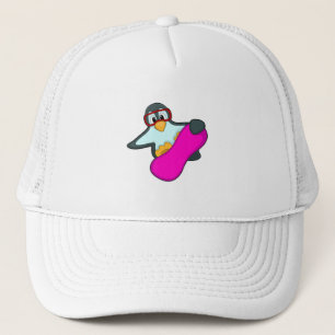 Penguin at Snowboard Sports & Ski goggles Trucker Hat