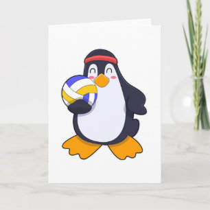 Penguin at Volleyball Sports Card