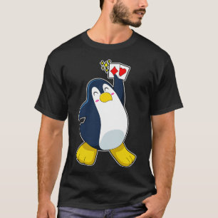 Penguin at with cards T-Shirt