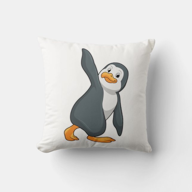 Penguin at Yoga Stretching exercise Cushion (Front)