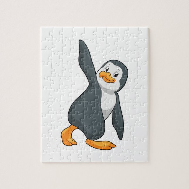 Penguin at Yoga Stretching exercise Jigsaw Puzzle (Vertical)
