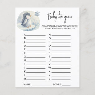 Penguin - Baby Item Game. Baby Shower Game