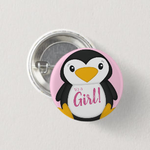 Penguin Baby Shower 3 Cm Round Badge