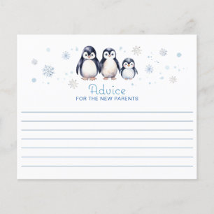 Penguin Baby Shower Advice Cards – Winter