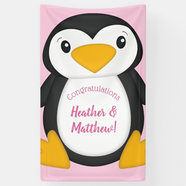 Penguin Baby Shower Banner (Vertical)