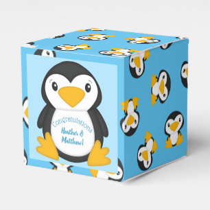 Penguin Baby Shower Blue Favour Box