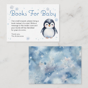 Penguin Baby Shower Books For Baby Enclosure Card