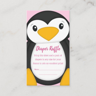 Penguin Baby Shower Diaper Raffle Cards
