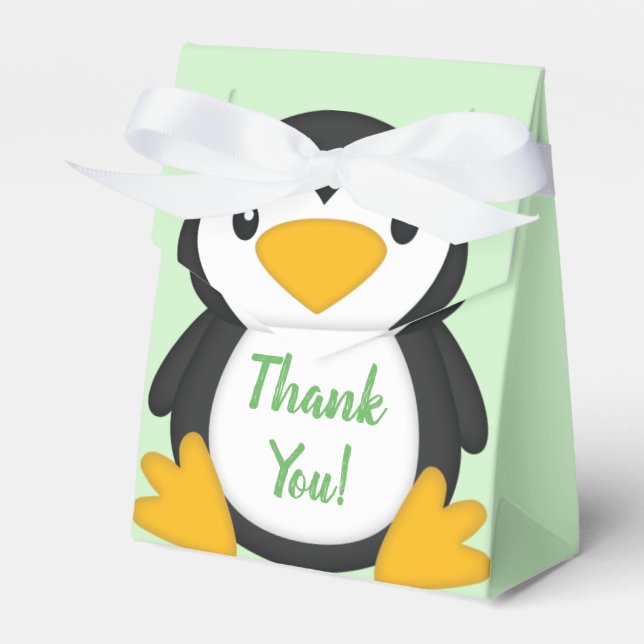 Penguin Baby Shower Favour Box (Front Side)