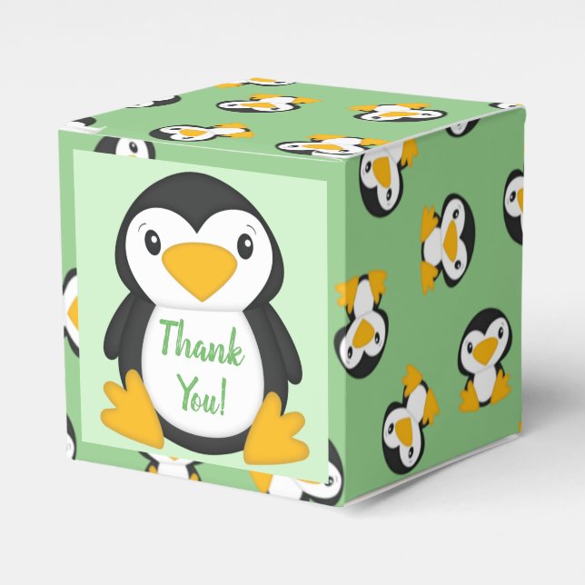 Penguin Baby Shower Favour Box (Front Side)