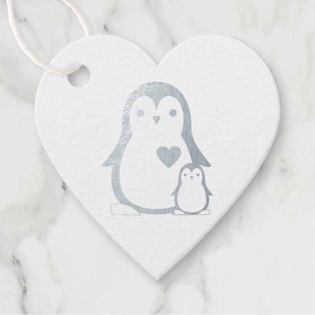 Penguin Baby Shower Favour Tags (Front)