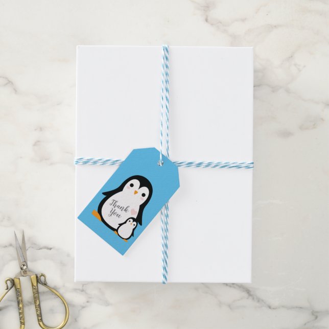 Penguin Baby Shower Gift Tags (With Twine)